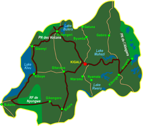 Map Best of Rwanda (14 days)
